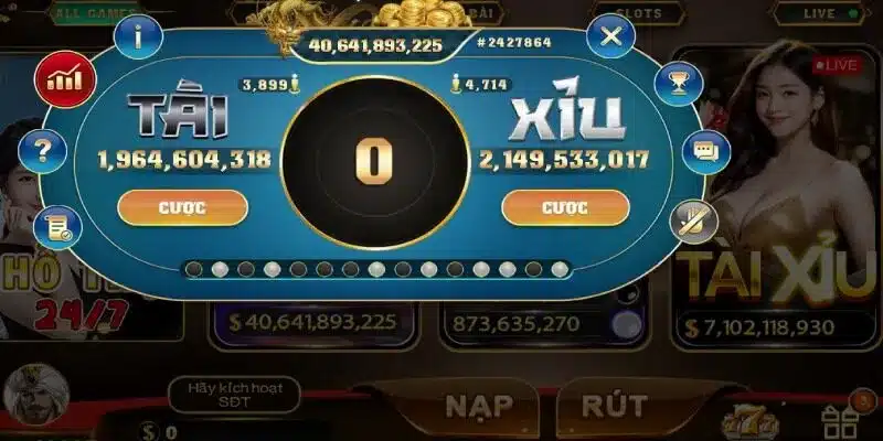 Tài xỉu nằm top đầu 6 sản phẩm chủ chốt Hit club